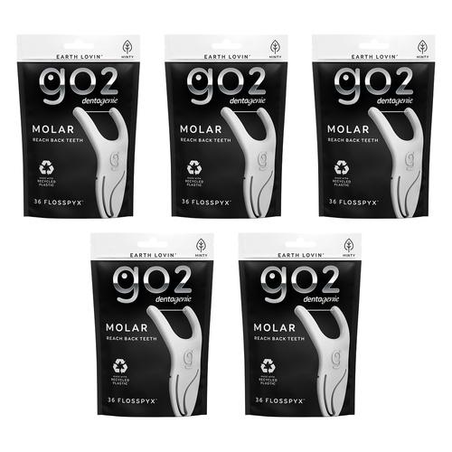 Dentagenie Molar Flosspyx Minty Floss Picks 36 Pack Bundle of 5