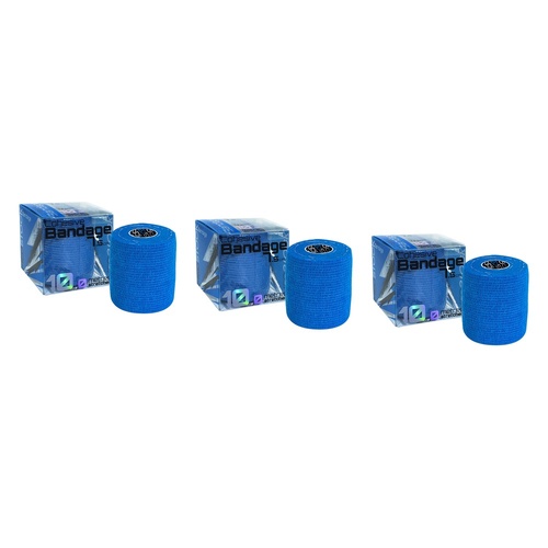 Medstock Cohesive Bandage Blue 7.5cm x 10m 1 Roll Pack of 3