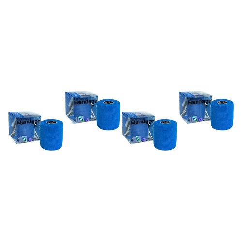 Medstock Cohesive Bandage Blue 7.5cm x 10m 1 Roll Pack of 4