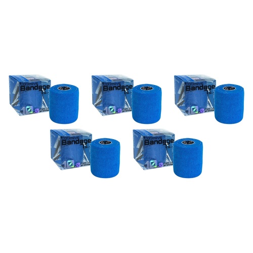 Medstock Cohesive Bandage Blue 7.5cm x 10m 1 Roll Pack of 5