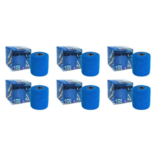 Medstock Cohesive Bandage Blue 7.5cm x 10m 1 Roll Pack of 6