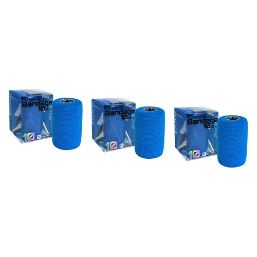 Medstock Cohesive Bandage Blue 10cm x 10m 1 Roll Pack of 3