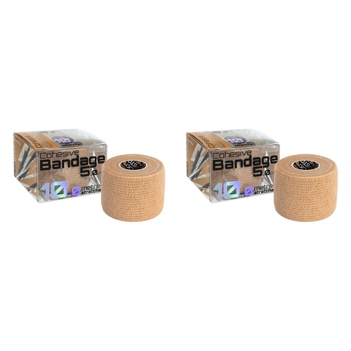 Medstock Cohesive Bandage Beige 5cm x 10m 1 Roll Pack of 2