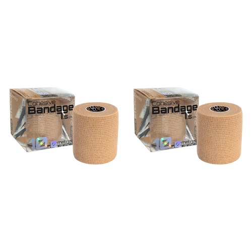 Medstock Cohesive Bandage Beige 7.5cm x 10m 1 Roll Pack of 2