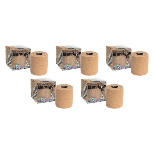 Medstock Cohesive Bandage Beige 7.5cm x 10m 1 Roll Pack of 5