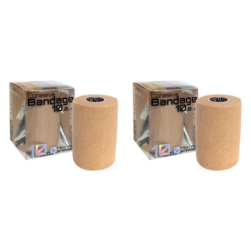 Medstock Cohesive Bandage Beige 10cm x 10m 1 Roll Pack of 2