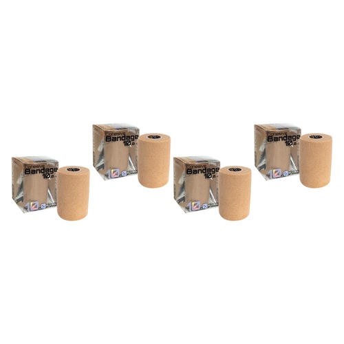 Medstock Cohesive Bandage Beige 10cm x 10m 1 Roll Pack of 4