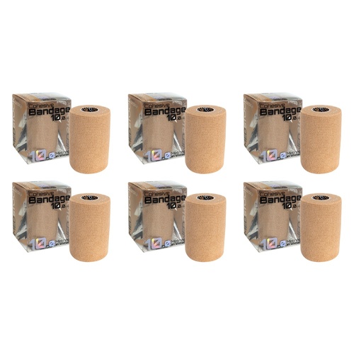 Medstock Cohesive Bandage Beige 10cm x 10m 1 Roll Pack of 6