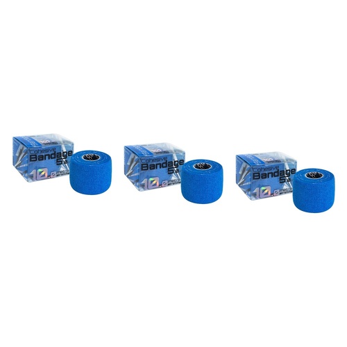 Medstock Cohesive Bandage Blue 5cm x 10m Pack of 3