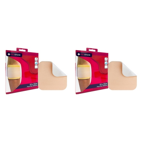 Medstock Foam Non-Adhesive Dressing 10cm x 10cm 2 Pack Bundle of 2