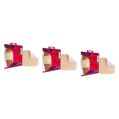 Medstock Foam Non-Adhesive Dressing 10cm x 10cm 2 Pack Bundle of 3