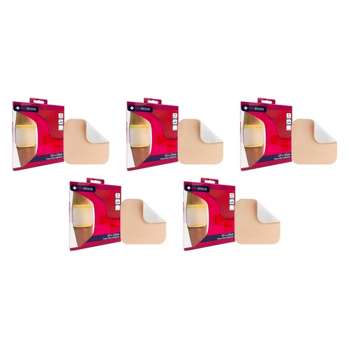 Medstock Foam Non-Adhesive Dressing 10cm x 10cm 2 Pack Bundle of 5