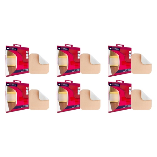 Medstock Foam Non-Adhesive Dressing 10cm x 10cm 2 Pack Bundle of 6