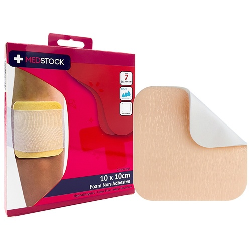 Medstock Foam Non-Adhesive Dressing 10cm x 10cm 2 Pack