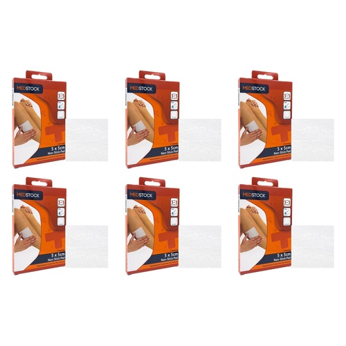 Medstock Non-Stick Pad 5cm x 5cm 5 Pack Bundle of 6