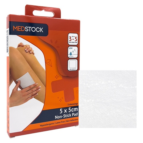 Medstock Non-Stick Pad 5cm x 5cm 5 Pack