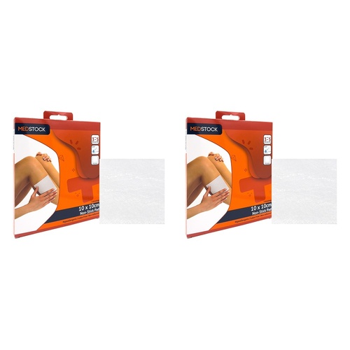 Medstock Non-Stick Pad 10cm x 10cm 3 Pack Bundle of 2