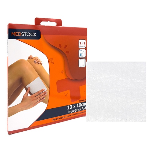 Medstock Non-Stick Pad 10cm x 10cm 3 Pack