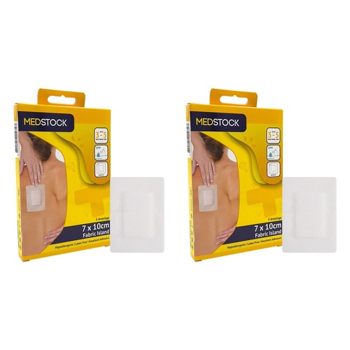 Medstock Fabric Island Dressing 7cm x 10cm 5 Pack Bundle of 2