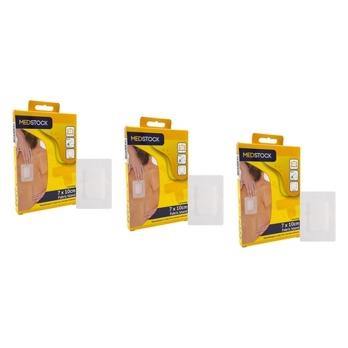 Medstock Fabric Island Dressing 7cm x 10cm 5 Pack Bundle of 3