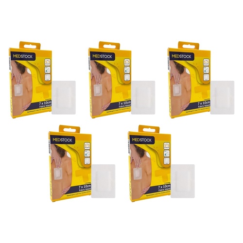 Medstock Fabric Island Dressing 7cm x 10cm 5 Pack Bundle of 5