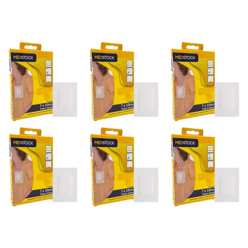 Medstock Fabric Island Dressing 7cm x 10cm 5 Pack Bundle of 6
