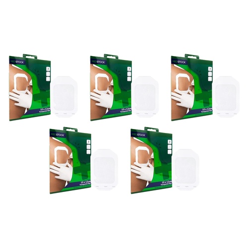Medstock Transparent Film Dressing 10cm x 12cm 3 Pack Bundle of 5