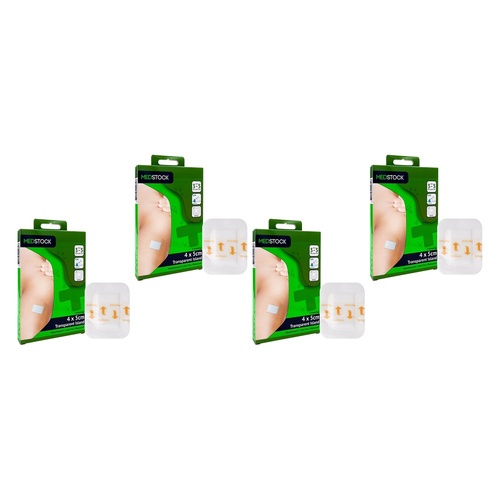 Medstock Transparent Film Island Dressing 4cm x 5cm 5 Pack Bundle of 4