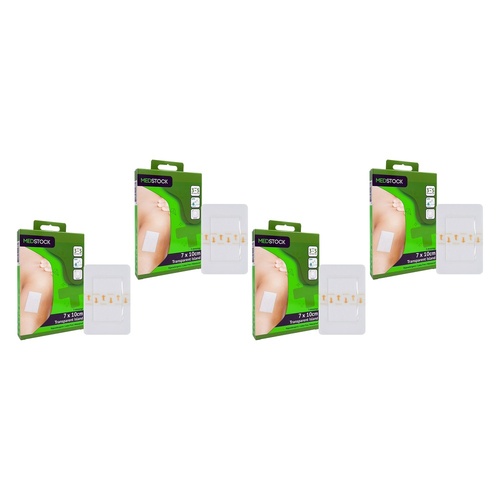 Medstock Transparent Film Island Dressing 7cm x 10cm 5 Pack Bundle of 4