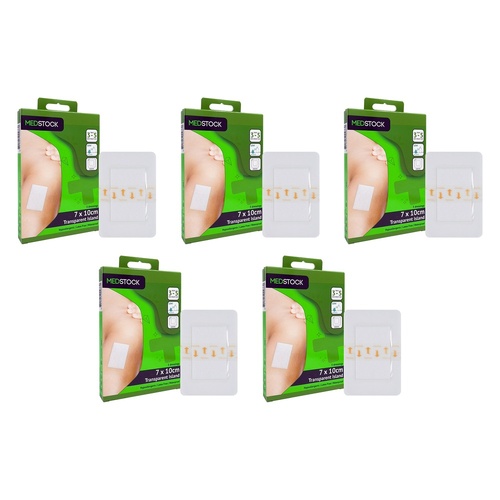 Medstock Transparent Film Island Dressing 7cm x 10cm 5 Pack Bundle of 5