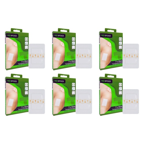 Medstock Transparent Film Island Dressing 7cm x 10cm 5 Pack Bundle of 6