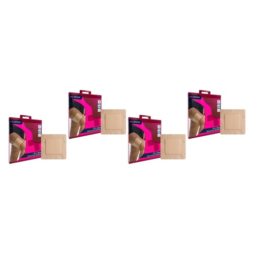 Medstock Silicone Foam Dressing with Border 10cm x 10cm 2 Pack Bundle of 4