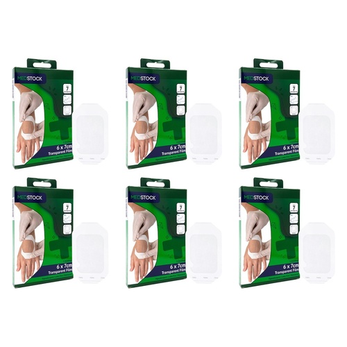 Medstock Transparent Film Dressing 6cm x 7cm 5 Pack Bundle of 6