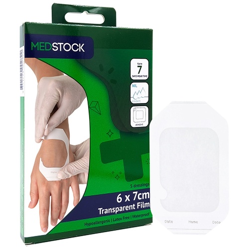 Medstock Transparent Film Dressing 6cm x 7cm 5 Pack