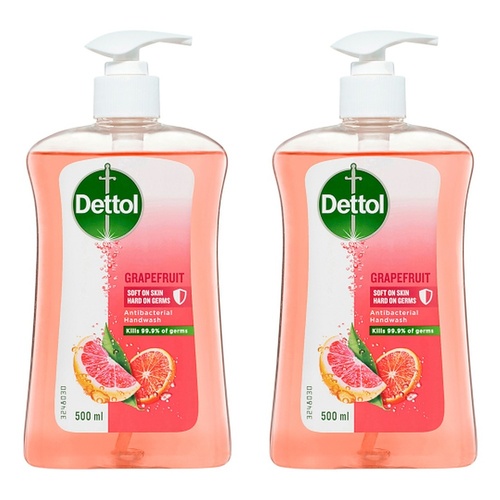 Dettol Antibacterial Hand Wash Grapefruit 500mL Pack of 2