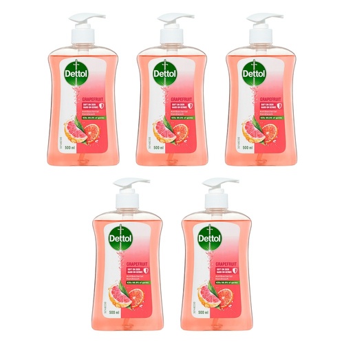 Dettol Antibacterial Hand Wash Grapefruit 500mL Pack of 5