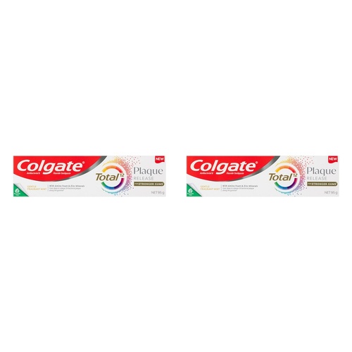 Colgate Total Plaque Release Toothpaste Fragrant Mint 95g Pack of 2