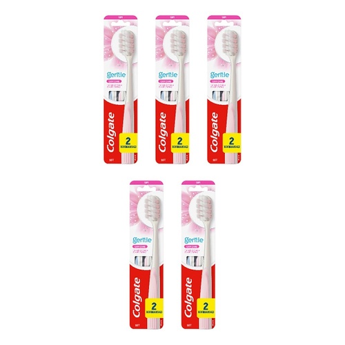Colgate Gentle Gum Care Manual Toothbrush Soft Bristles 2 Pack Bundle of 5