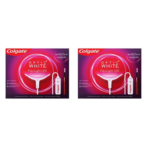 Colgate Optic White FlexLight LED Whitening Kit & Whitening Pen Pack of 2
