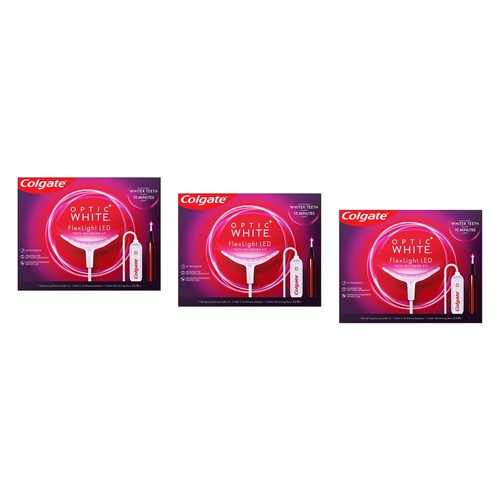 Colgate Optic White FlexLight LED Whitening Kit & Whitening Pen Pack of 3