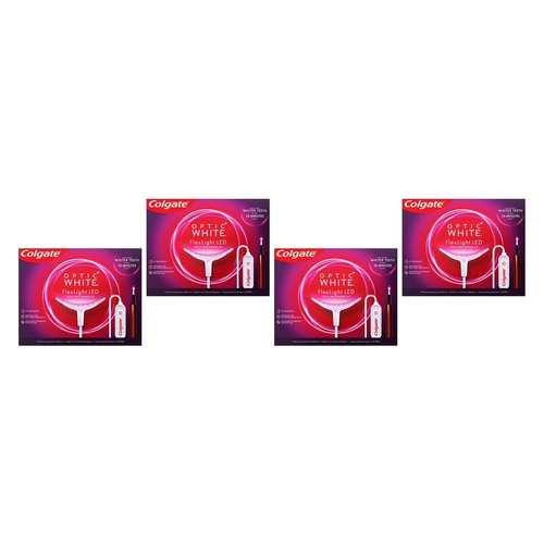Colgate Optic White FlexLight LED Whitening Kit & Whitening Pen Pack of 4