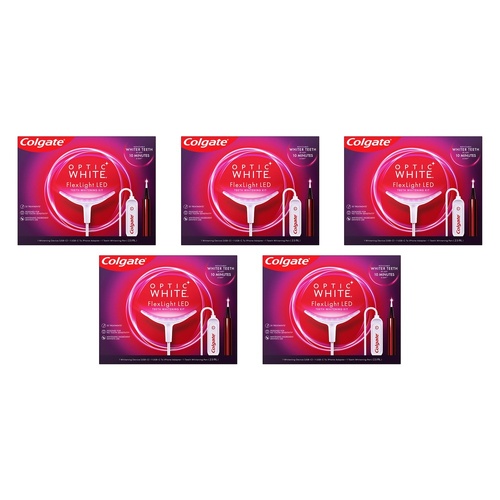 Colgate Optic White FlexLight LED Whitening Kit & Whitening Pen Pack of 5