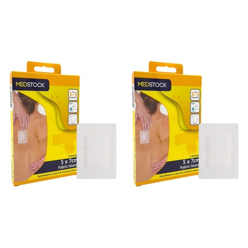 Medstock Fabric Island Dressing 5cm x 7cm 5 Pack Bundle of 2
