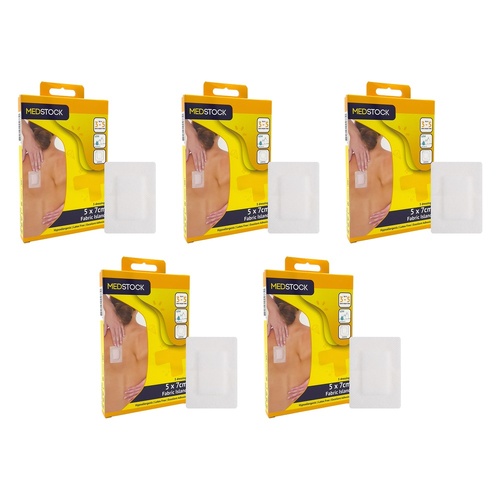 Medstock Fabric Island Dressing 5cm x 7cm 5 Pack Bundle of 5