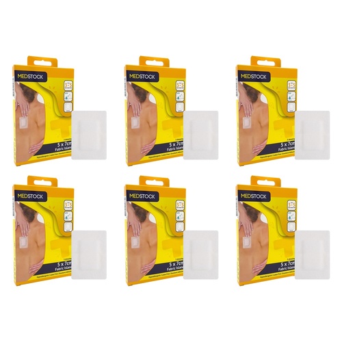 Medstock Fabric Island Dressing 5cm x 7cm 5 Pack Bundle of 6