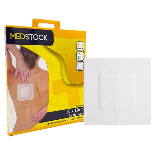 Medstock Fabric Island Dressing 10cm x 10cm 5 Pack
