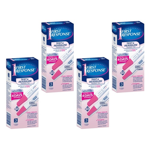 First Response Test & Reassure Pregnancy Test 3 Pack Bundle of 4
