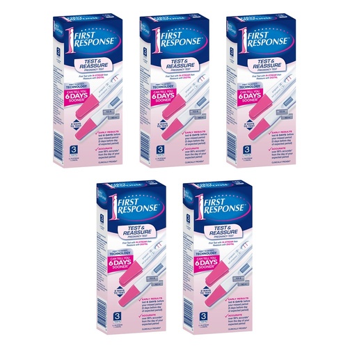 First Response Test & Reassure Pregnancy Test 3 Pack Bundle of 5