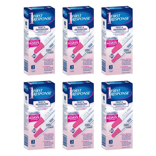 First Response Test & Reassure Pregnancy Test 3 Pack Bundle of 6