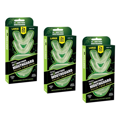 Gobsters Mouthguard Large 2 Pack Bundle of 3